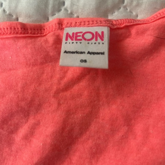 SOLD- NWT- Excision- X Rated highlighter Pink Tee Crop Top- One Size - Picture 2 of 5